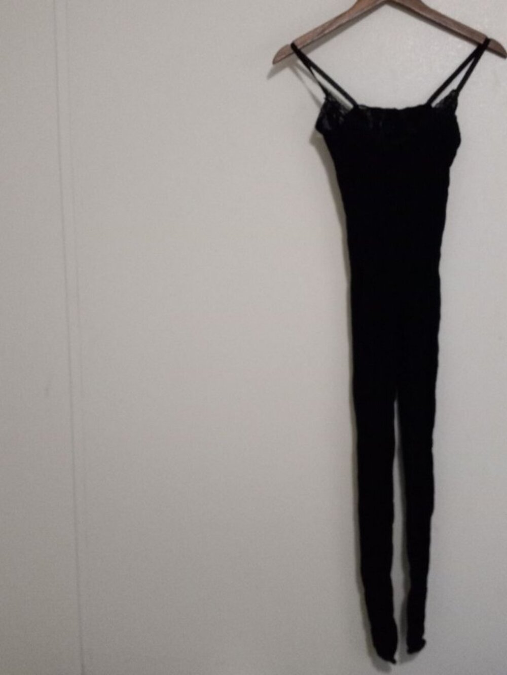 Beautiful S Sexy Jumpsuit Body Stocking in Black Stretch Lace Lingerie